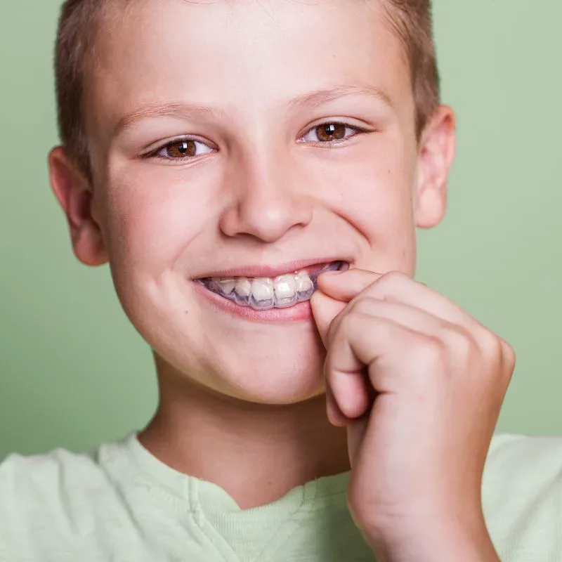 Custom-made night guard for childhood teeth grinding