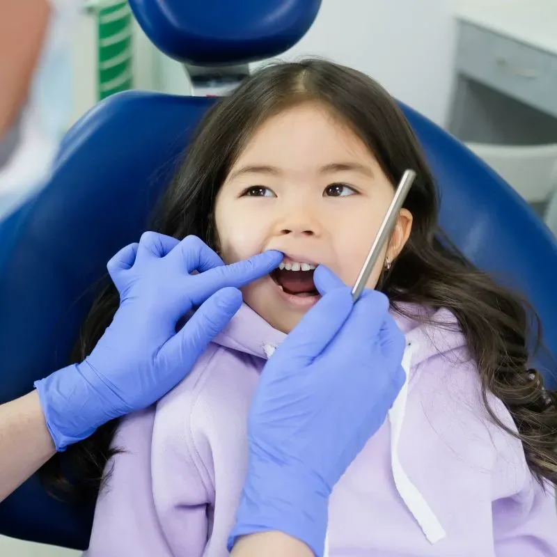 Pediatric dental checkup examination