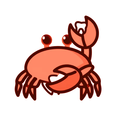 Cartoon crab with tooth