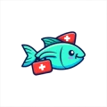 Emergency dental care fish mascot